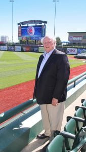 IT’S A HIT John Phair, managing partner, president and CEO of the South Bend-based Holladay Properties, pictured at Four Winds Field, home of the South Bend Cubs.