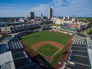 “BEAUTIFUL BALLPARK” The 8,100-capacity Parkview Field is home to the Fort Wayne TinCaps.