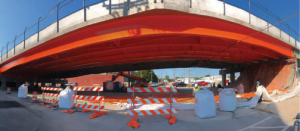 U.S. 35 bridge deck in downtown La Porte