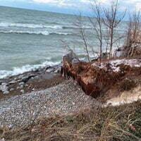 Efforts are ongoing to protect the Lake Michigan shoreline in Beverly Shores.