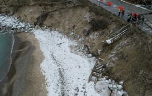 Scours are localized losses of soil ruining the road.