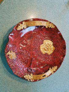 Julie Olthoff Red-and-gold platter
