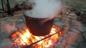 The Bardols follow traditional methods to make maple syrup to use as one of their ingredients at Stop 50 Wood Fired Pizzeria in Michiana Shores.