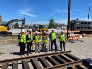 Ground-breaking for double-track project in Michigan City